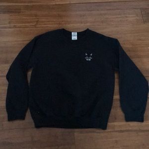 Black cat crew neck sweatshirt
